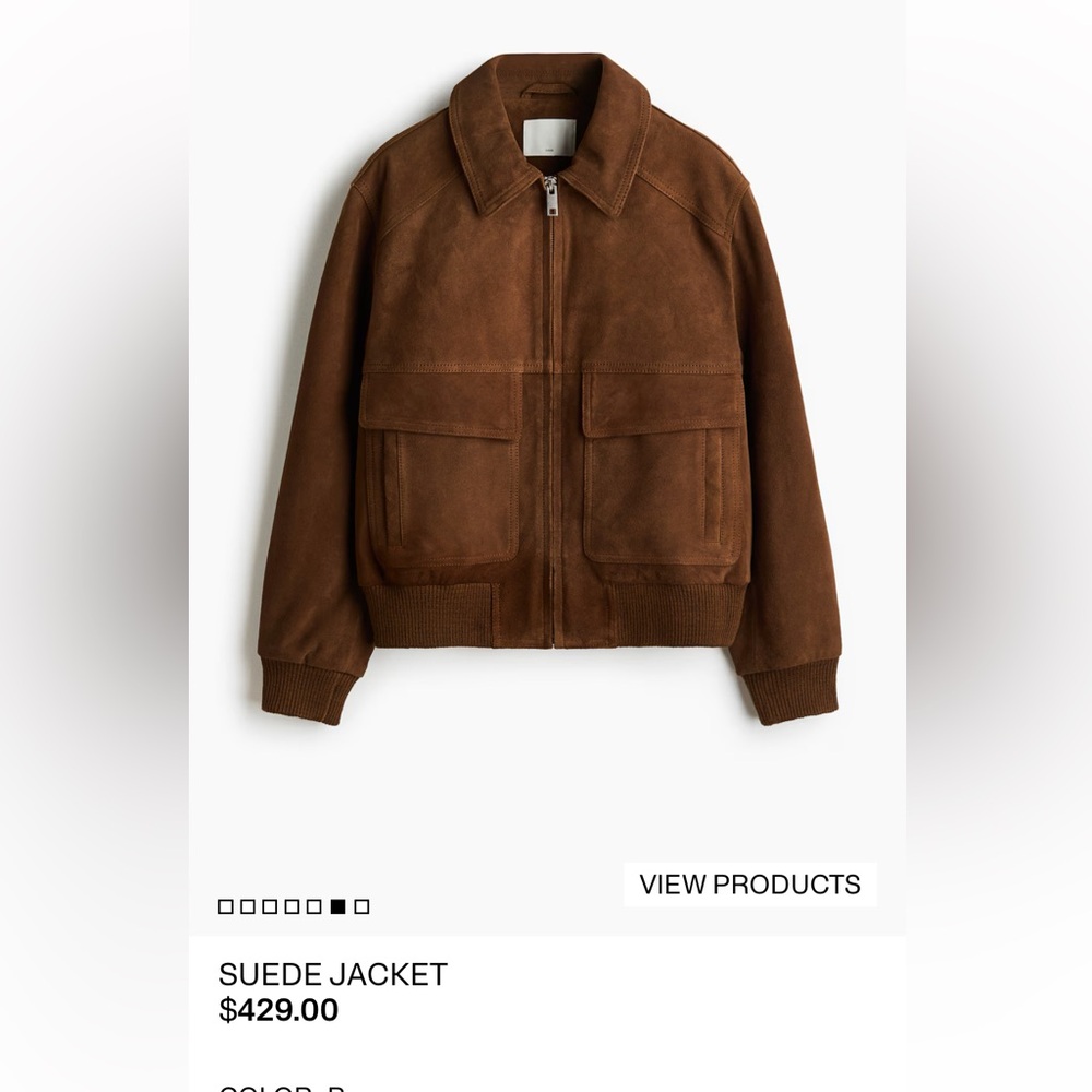 H&M suede Bomber Jacket